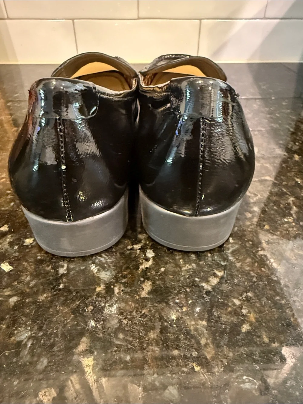 Anne Klein Black Patent Leather Slip-On Loafers